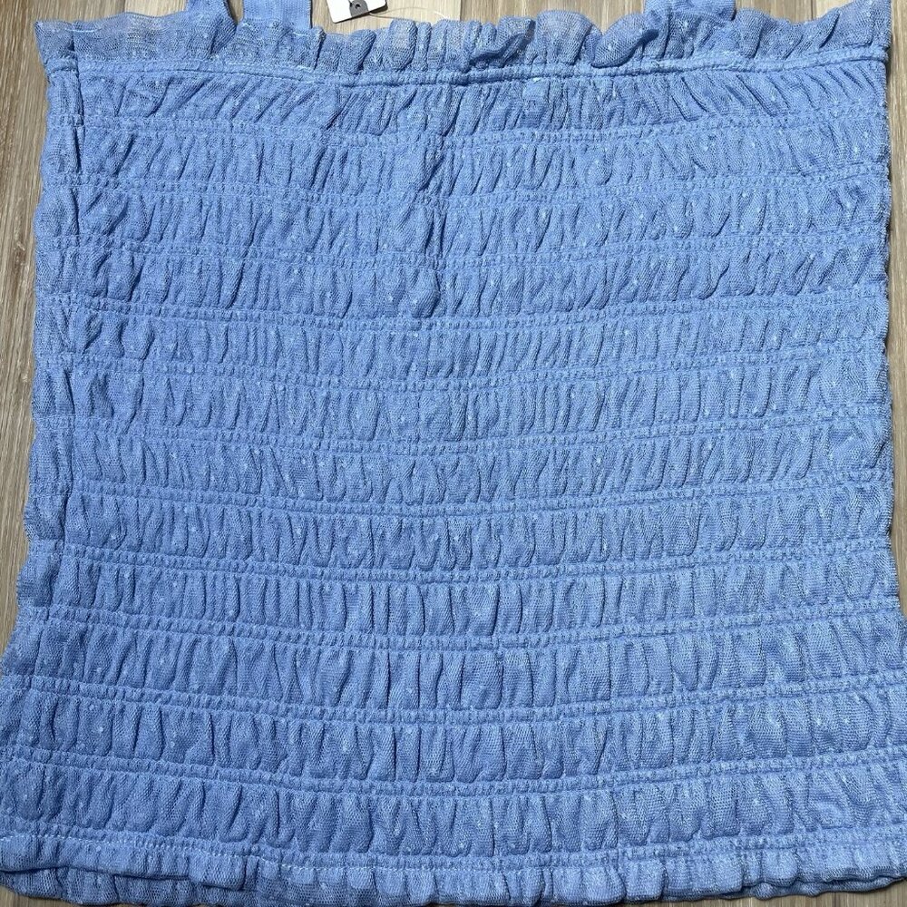 NWT Anthropologie Blue Smocked Blue Cami Top - Women Size Large - Picture 9 of 10